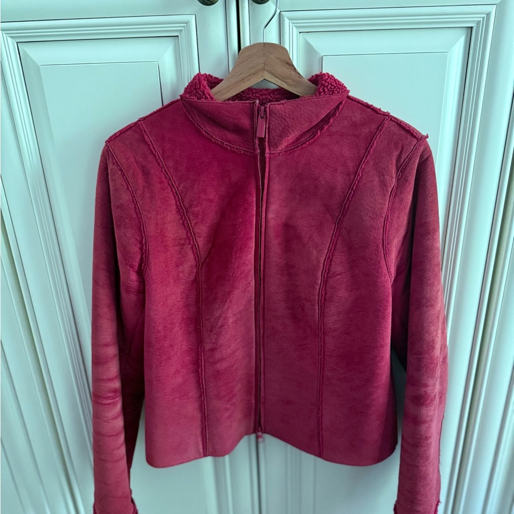 Express Women's Deep Red Teddy Jacket - image 3